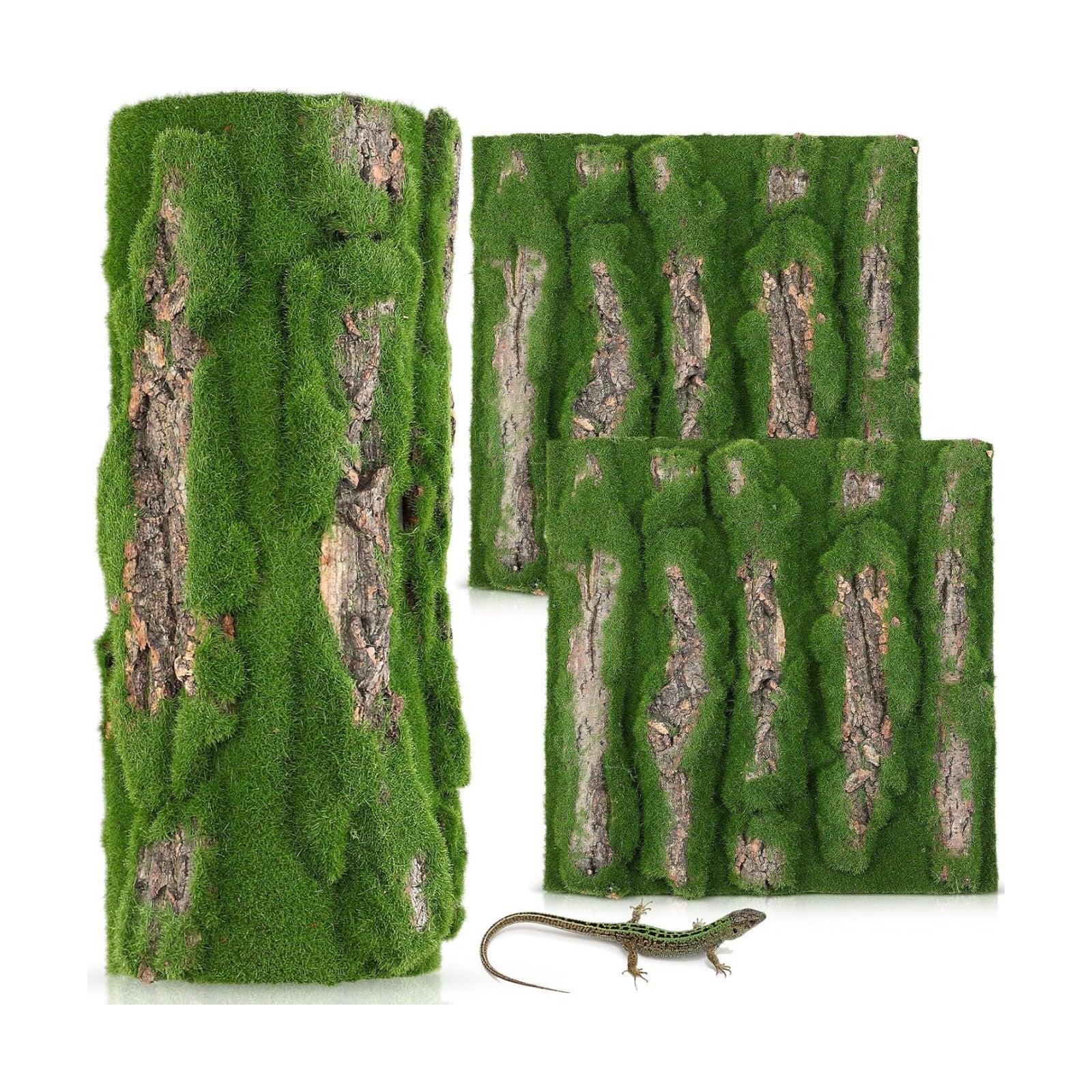 2 Packs Artificial Moss Bark 11.8 x 11.8 inches Tree Plants Bark DIY for Tree Collar Sewer Decoration Water Pipe Pillar