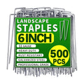 500 Pack Landscape Staples 6 Inch 11 Gauge Garden Stakes | Galvanized Garden Staples Pins Anti-Rust Ground Stakes for