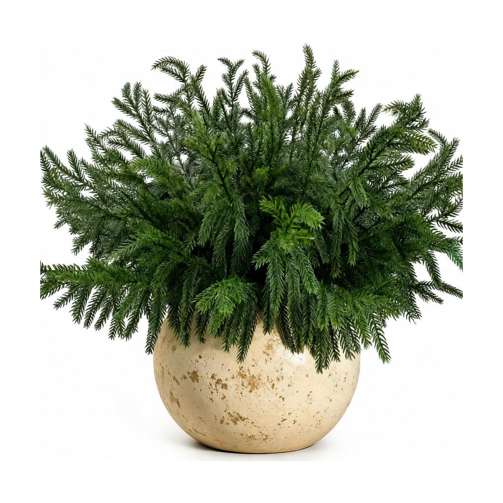 12 Bundles Artificial Norfolk Pine Stems, Real Touch Christmas Greenery