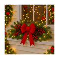 Yalikop 1 Pcs 24.5 Inch Christmas Swags with Light, Red Bow and Berry