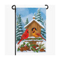 Cardinal Winter Garden Flags 12x18 Double Sided Bird Nest Xmas Outdoor Decor Flag Snow Scenery Yard Flags for Outside Farmhouse Lawn