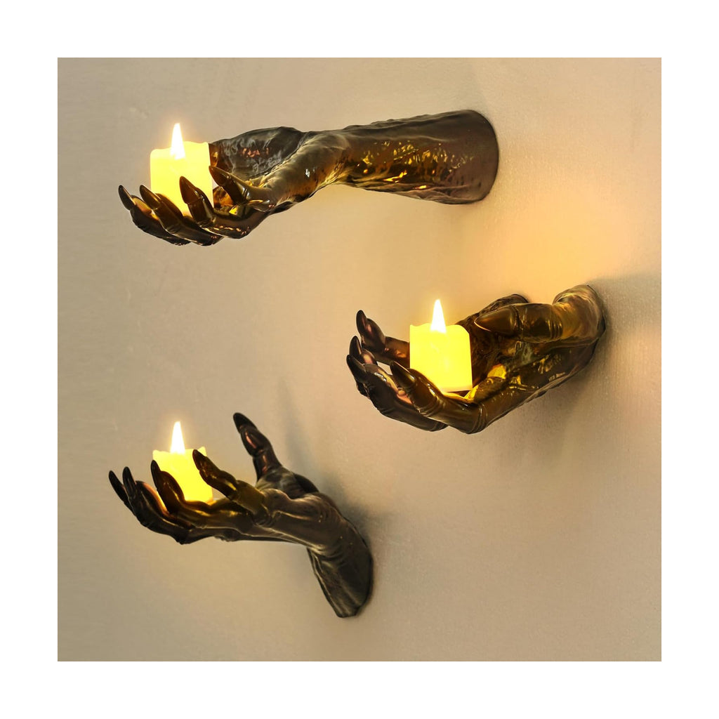 Halloween Decorations Indoor Gothic Decor: Pack of 3 Wall Mounted Hands