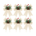 Moucuny 6 Pcs Christmas Velvet Bows Champagne Plaid