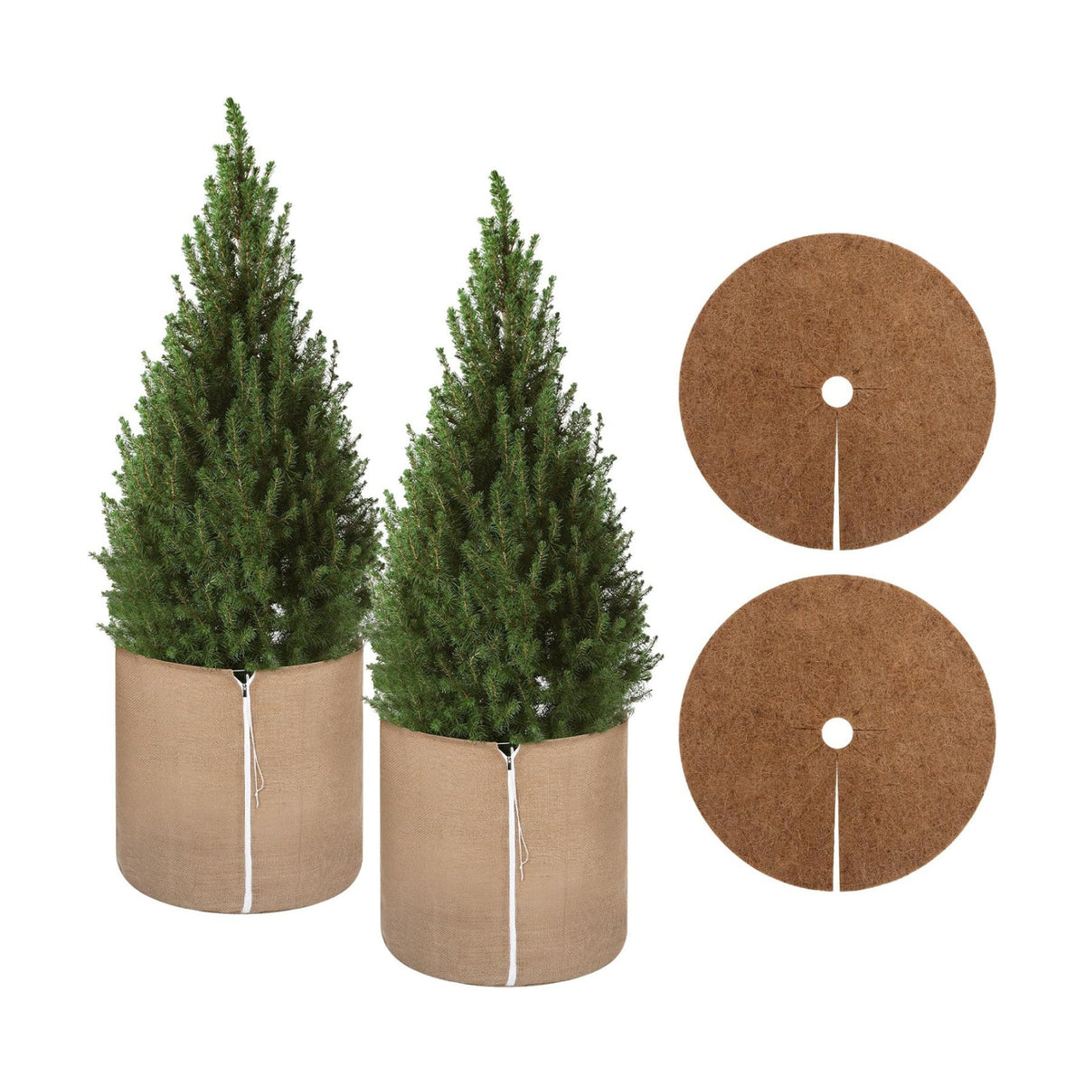 2 Pcs 27.6"x25.6" Burlap Plant Pot Covers Frost Protection