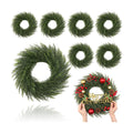 Zeyune 8 Pcs 14" Christmas DIY Green Wreath Artificial Wreath Elegant Style