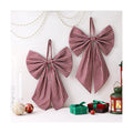Suncalla 2 Pcs Red White Christmas Plaid Wreath Bows 18'' x 12''