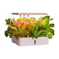 Indoor Hydroponic Growing System with LED Light, Wooden Top Cover, Touch Control, White Base