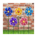 Metal Flower Wind Spinner Lawn Stakes Yard Art, Garden Iron Handicrafts