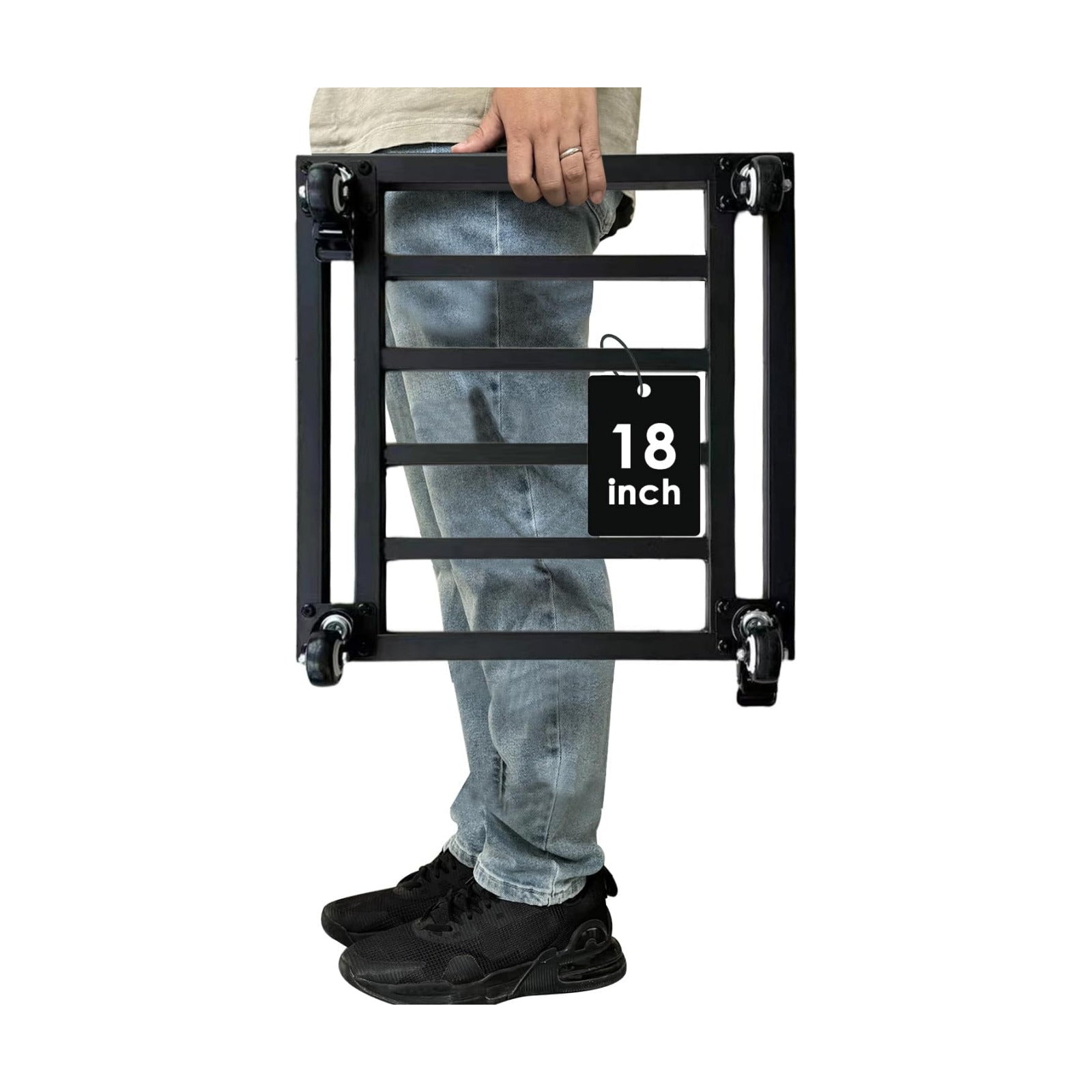 18" Square Plant Stand with Wheels Heavy Duty,Large Metal Plant Caddy Indoor Outdoor Use,Rolling Plant Dolly with