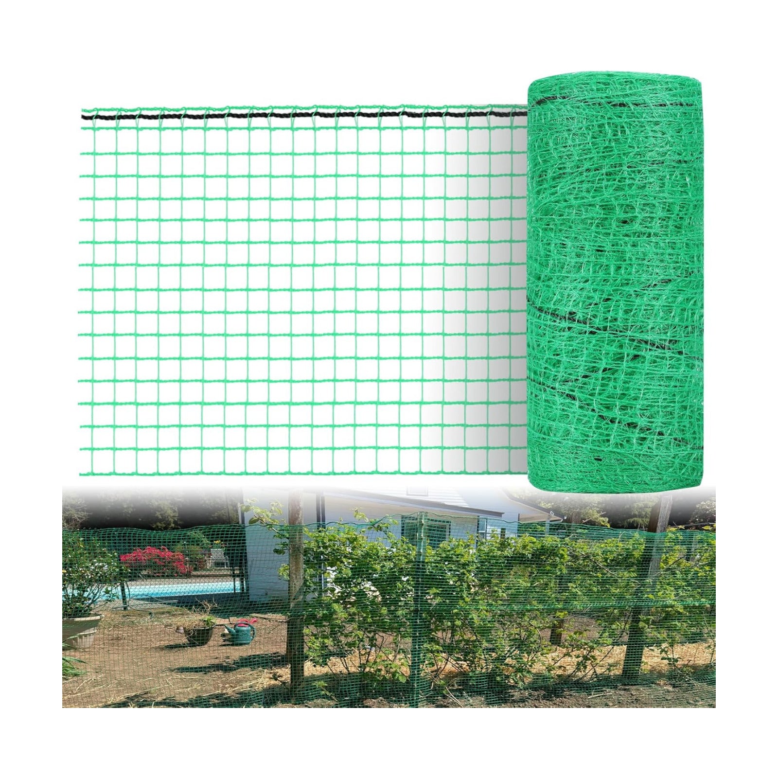 5x65ft Deer Fence Netting, Temporary Fence for Garden, Plastic Mesh Fence | Garden Fence Animal Barrier Against Deer &