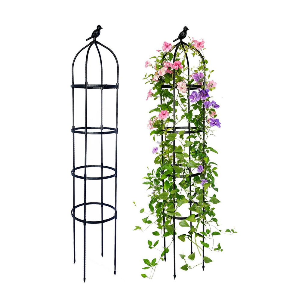 2 Pack Garden Obelisk Trellis for Climbing Plants Outdoor, Plant Trellis Garden Tower Trellis for Potted Plant