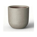 Kante Small Round Capsule Weathered Concrete Planter 11" Dia, Outdoor | Rubber Plug for Indoor, Drainage for Garden