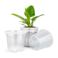 15 Pack Clear Nursery Pots with Drainage Holes, 6 Inch Seed Starting Plastic Plant Pots, Transparent Variety Pack Flexible Garden Pot for Outdoor Indoor (Clear, 6 Inch)
