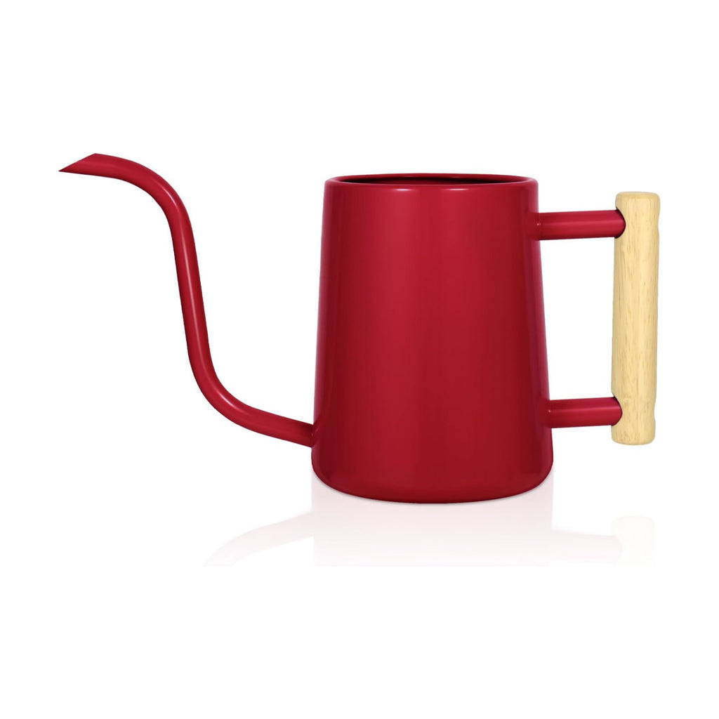 Watering Can Indoor Plants, 35 oz/1000 ml Metal Stainless Steel Watering Can Pot with Long Spout for Indoor House Plants Bonsai Outdoor Garden Flower Decorative (Red)