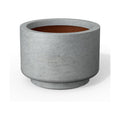 Kante Small Round Pedestal Pale Gray Concrete Planter 9.8" Dia, Outdoor | Rubber Plug for Indoor, Drainage for Garden