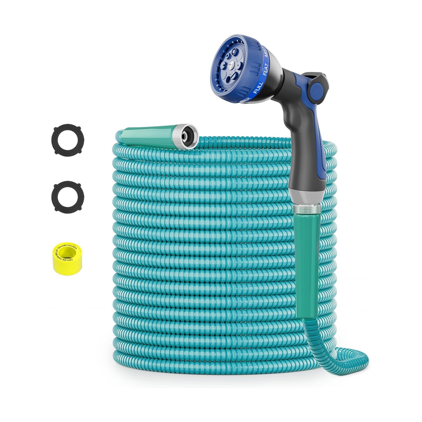 SPECILITE 25ft 304 Stainless Steel Garden Hose Metal, Heavy Duty Water Pipe with Nozzles for Yard, Outdoor - Flexible