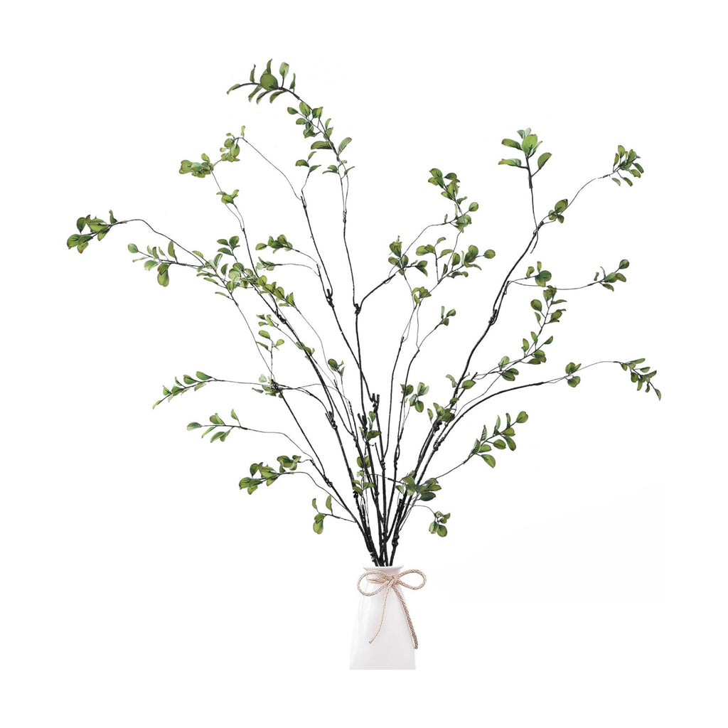 Sggvecsy 47.2’’ 4Pcs Artificial Ficus Branches Artificial Greenery Stems Faux Ficus Twig Plants Fake Leaf Spray Green Eucalyptus Branches for Vase Filler Office Home Wedding Decoration
