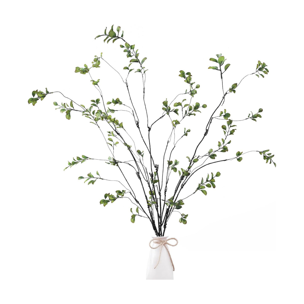 Sggvecsy 47.2’’ 4Pcs Artificial Ficus Branches Artificial Greenery Stems Faux Ficus Twig Plants Fake Leaf Spray Green Eucalyptus Branches for Vase Filler Office Home Wedding Decoration