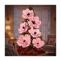 Janinka 6 Pcs Extra Large Christmas Poinsettia Magnolia Pink Flowers Decor