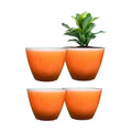 Vanslogreen Plant Pots for Indoor Outdoor Plants, Pack of 4 Plastic Flower Pots with Drainage Holes and Saucers, 8 Inch