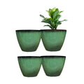 Vanslogreen 8 inch Flower Pots for Indoor Plants, 4 Pack Plastic Plant Pots for Plants with Drainage Holes, Indoor