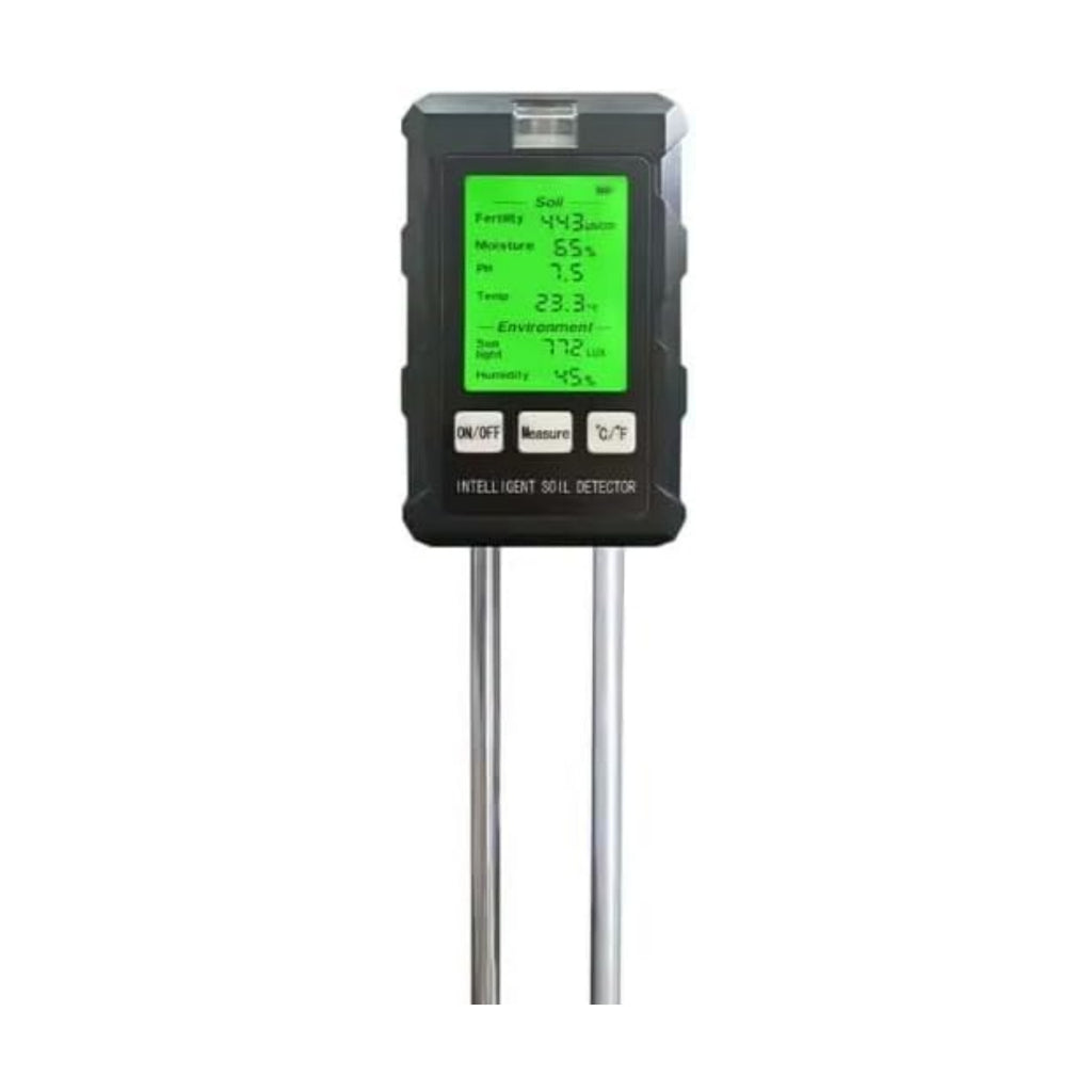 GROW24 Digital Soil Tester, 6-in-1 Moisture Meter with pH, Temperature, Sunlight Intensity for Garden Plants
