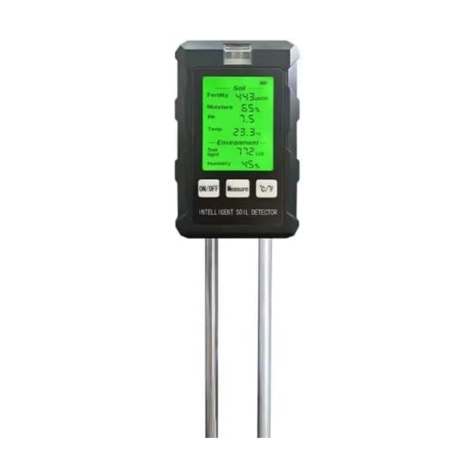 GROW24 Digital Soil Tester, 6-in-1 Moisture Meter with pH, Temperature, Sunlight Intensity for Garden Plants