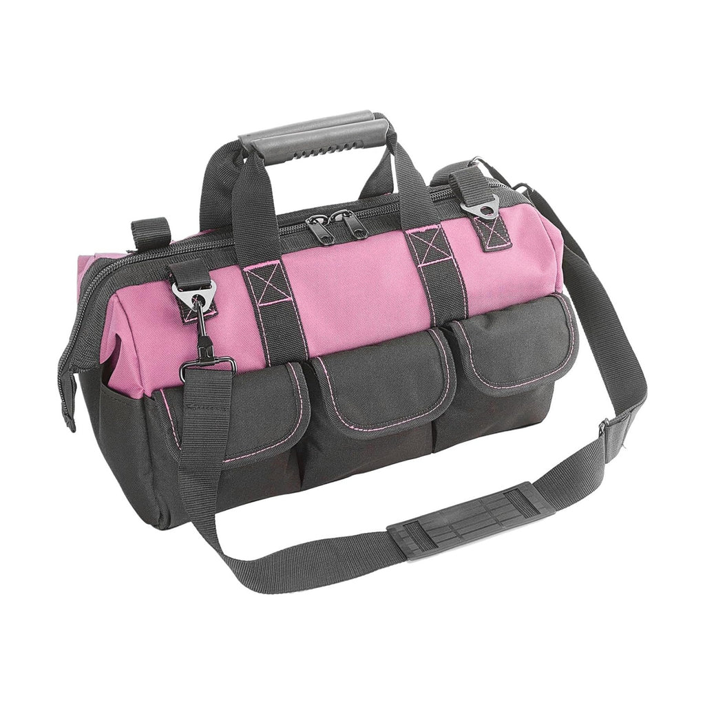 Garden Tools Bag 16inch Wide Mouth Women's Tool Bag with Molded Base and Plastic-Padded, Inside Pockets for Tool