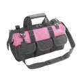 Garden Tools Bag 16inch Wide Mouth Women's Tool Bag with Molded Base and Plastic-Padded, Inside Pockets for Tool