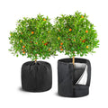 UNIFAMILY 2Pack Plant Pot Covers for Pot Insulation with Drawstring and Zipper, Winter Plant Covers Freeze Protection