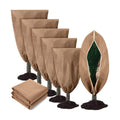 6 Pcs Plant Covers Freeze Protection Reusable Plant Protector with Zipper Frost Cloth Warm Blankets, Winter Bush Covers