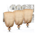 3 Pack 32 X 40 Inch Burlap Bags for Winter Plant Frost Protection | Reusable, Large Winter Plant Frost Cover Bags with