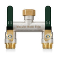 Hose Splitter 2 Way Heavy Duty, Brass Garden Hose Splitter | 304 Stainless Steel Long Handle, Full Flow Nickel Plated
