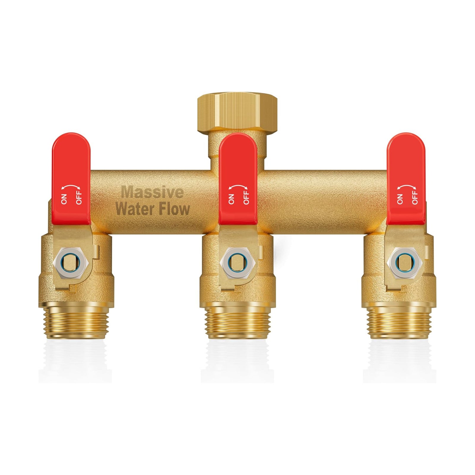 3 Way Hose Splitter, Heavy Duty Full Flow Garden Water Hose Bib Spigot Splitter, Brass Rust and Freeze Resistant