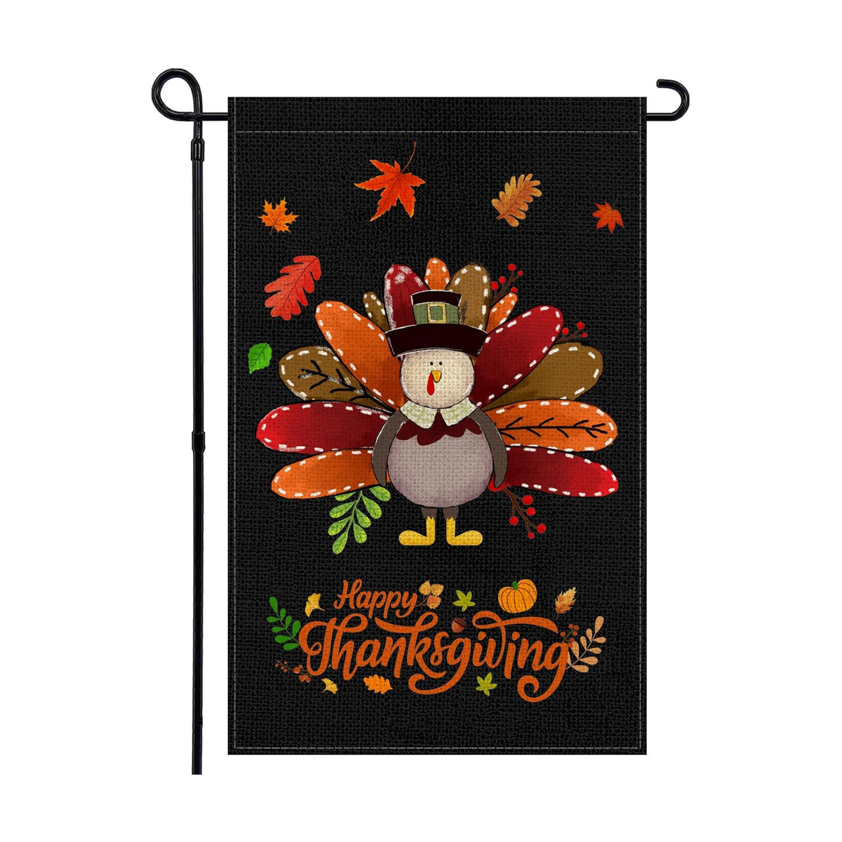 Fall Thanksgiving Turkey Garden Flag 12x18 Inch