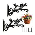 Elegant Bird Pattern Wall Hooks - 10/12/14 Inch Metal Plant Hangers for Indoor & Outdoor - Rust-Resistant Bracket for