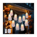 Halloween Ghost String Lights, 8.2FT 10 LED – Battery Operated with Timer, 8 Lighting Modes, Waterproof for Indoor/Outdoor, Light Up Ghost Garland, Perfect for Porch, Window, Party or Haunted House