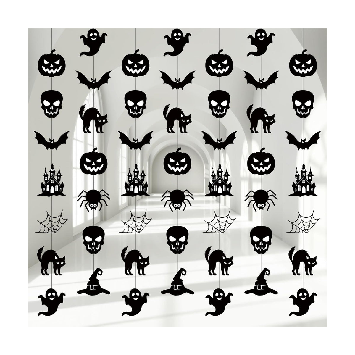Xinnun 8 Pcs Halloween Hanging Garland Banner Decorations