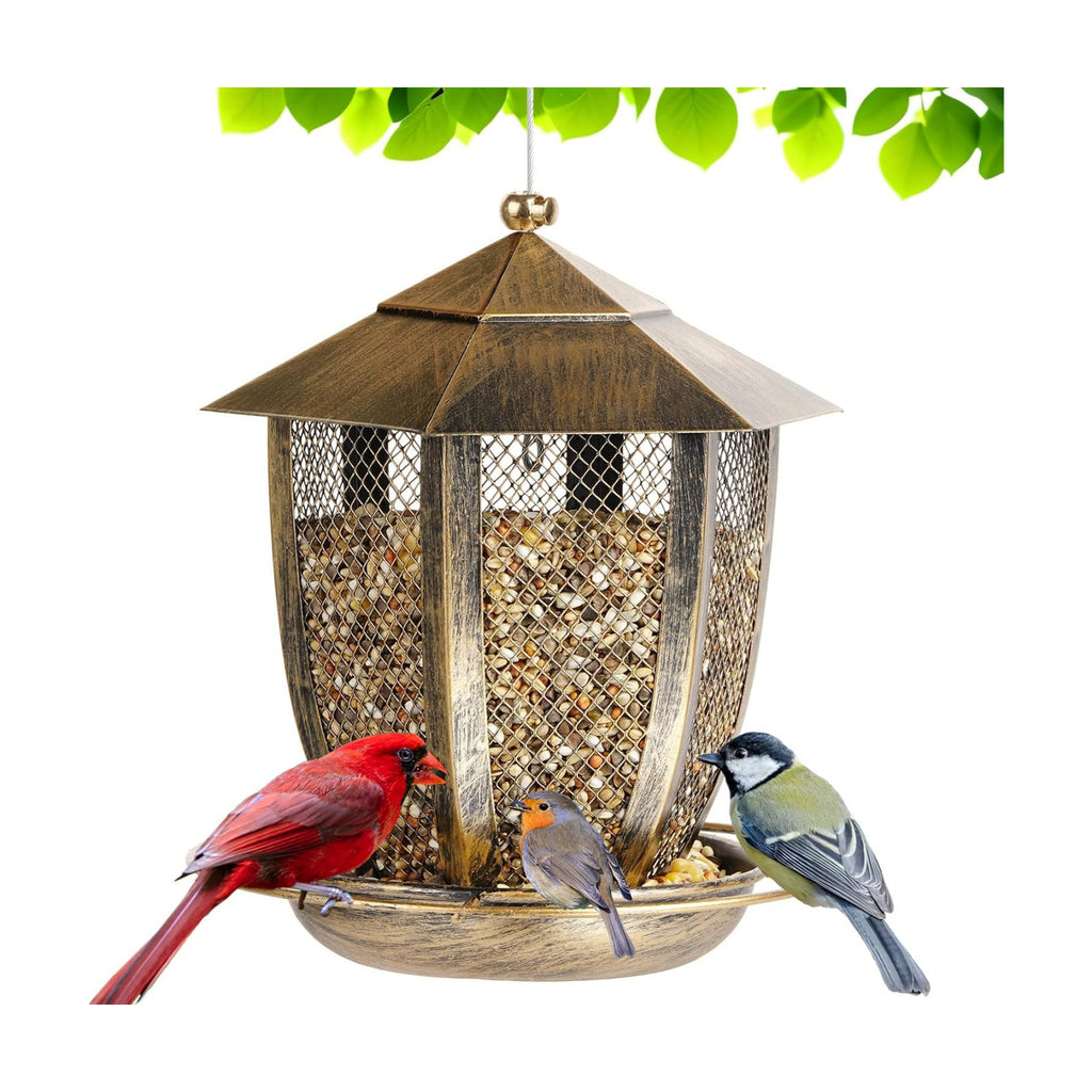 LBTING Bird Feeder, Wild Bird Feeders, Hexagon Lantern-Shaped