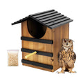 KOOPRO Screech Owl House for Outdoors, Weatherproof Large 14.5"x9.4"x7.8" | Barn Owl Nesting Box Wooden for Outside