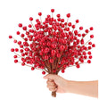 10 Pcs Artificial Red Berries Stem 13.5" Christmas Faux Pomegranate