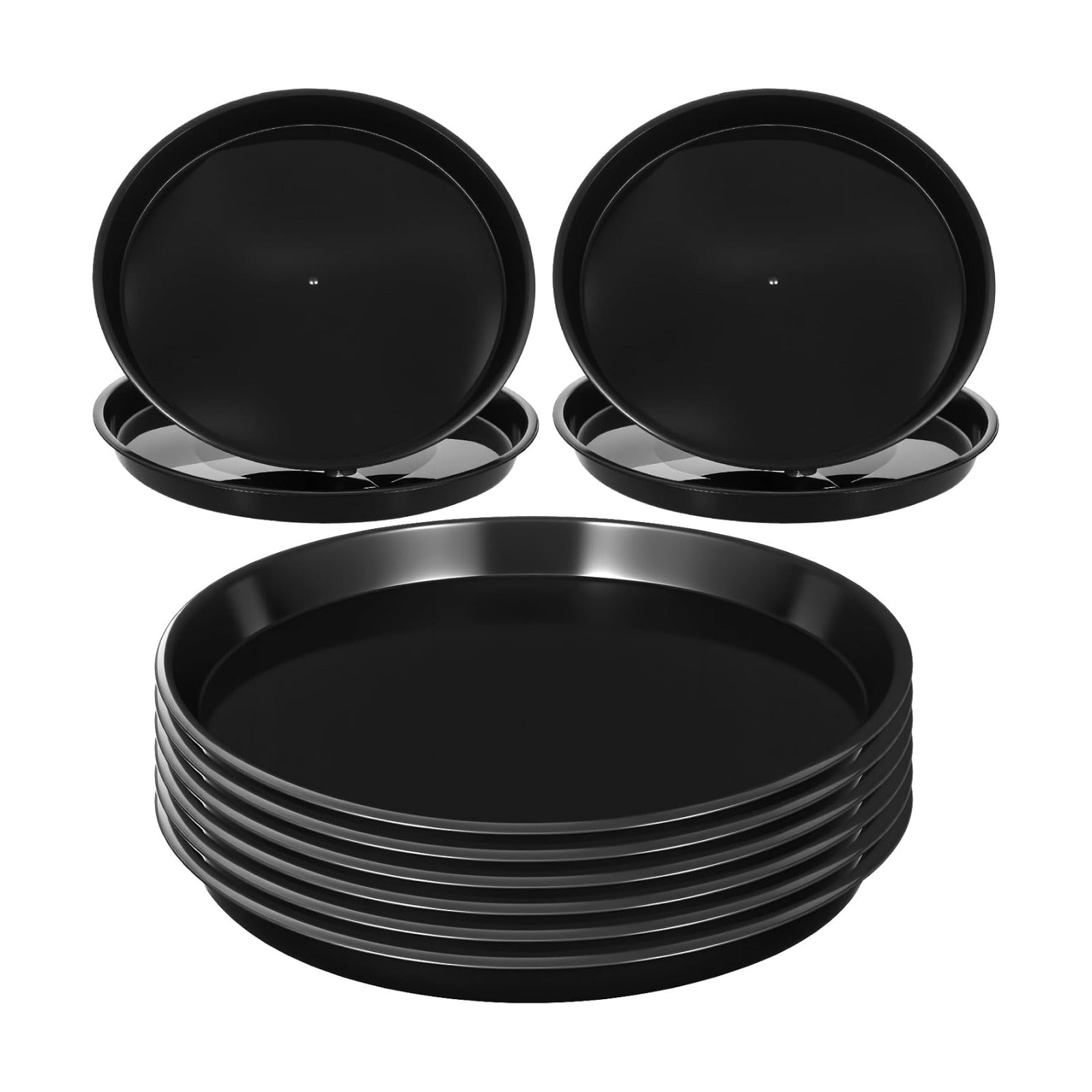 20Pack 13.4 Inch Plant Saucer, Heavy Duty Black Plastic Plant Trays for Pots – Round Drip Trays for Indoor/Outdoor