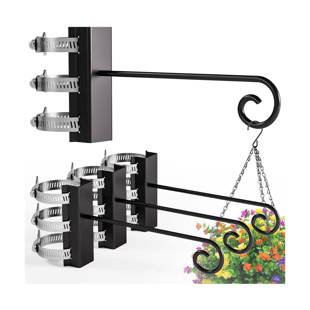4Pcs Heavy Duty Railing Bird Feeder Hanger, Outdoor Hanging Bracket, Extended Hanger for Bird Feeders, Flower Baskets