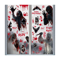 Bloss Halloween Window Clings for Glass Decor, Double-Side Halloween Window Stickers with Mysterious Phantom Design, Red Print (Hand & Foot) Ghost Window Decals for Home/Party Decorations