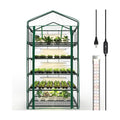 Indoor Greenhouse with Grow Light, 5-Tier Large Greenhouse Cabinet | 5x24W LED Grow Lights, Clear PVC Cover, 5 Heavy