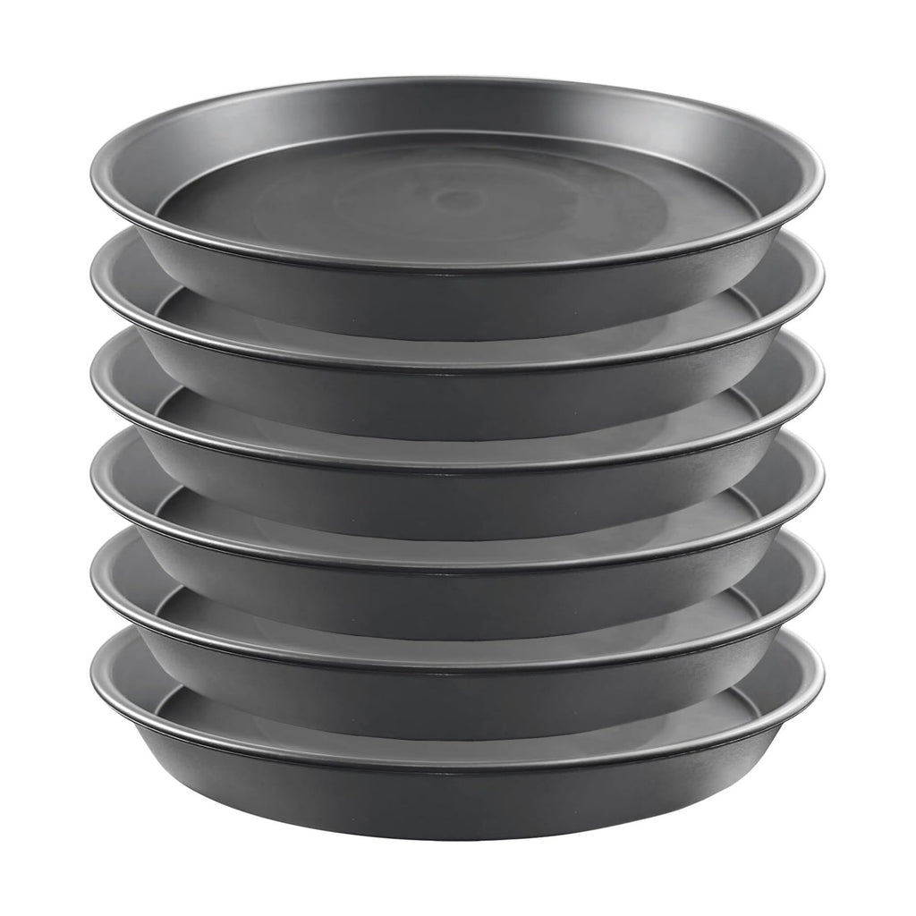 6 Pack 12 Inch Gray Plant Saucers, Heavy Duty PP Water Catcher Trays | Large Water Catcher Saucers for Indoor & Outdoor
