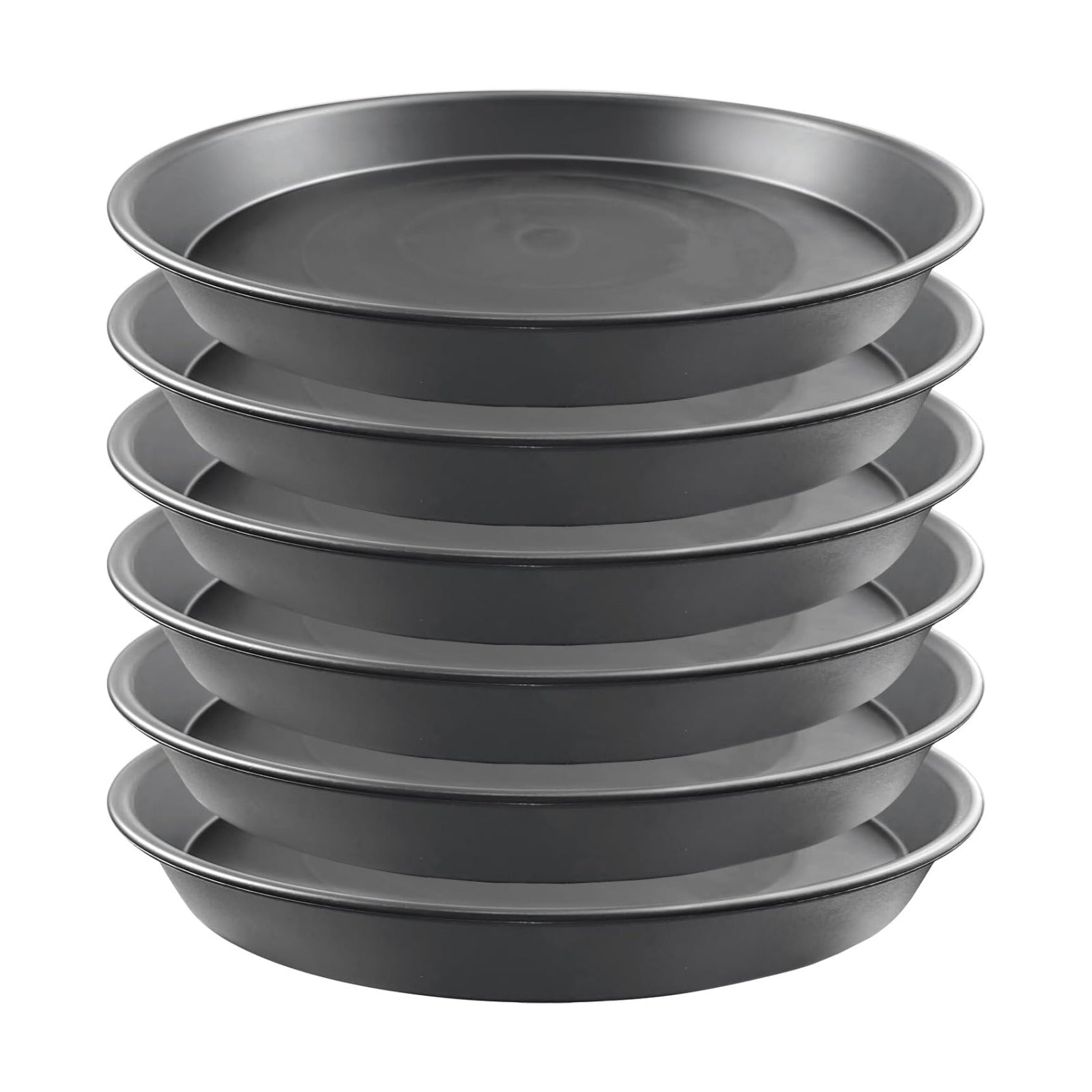 6 Pack 12 Inch Gray Plant Saucers, Heavy Duty PP Water Catcher Trays | Large Water Catcher Saucers for Indoor & Outdoor