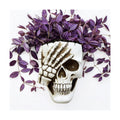 Skull Wall Planter Skull Planter for Halloween Indoor Outdoor Plants, Gothic Spooky Face Head Hanging Flower Pot with Drainage for Fence Decoration (Don't Look White)