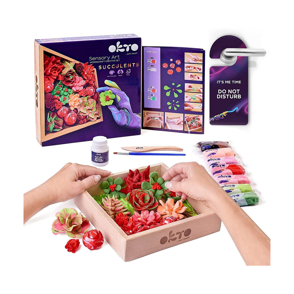 OKTO Art Kit Passion | Succulents Art Set 3D for Home Wall Decor | Craft Kits for Adults and Teen | Craft Box with