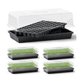 ZJP 5-Pack Seed Starter Trays Set – Includes 1020 Trays (No Holes) + 72-Cell Deep Plug Trays (2.44" Deep) + 5" Clear